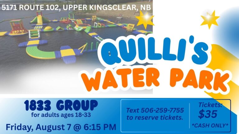 Blue and White Modern Summer Waterpark Poster (15.1 x 8.5 in)